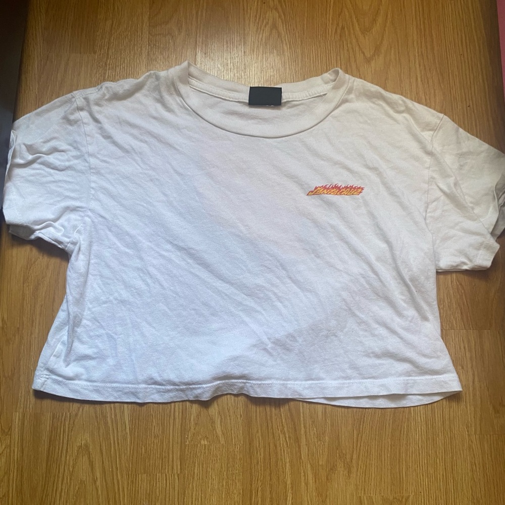 Santa Cruz White Cropped Top.
